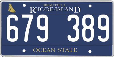 RI license plate 679389