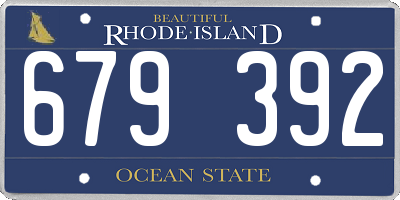 RI license plate 679392