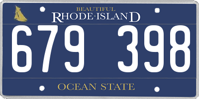 RI license plate 679398