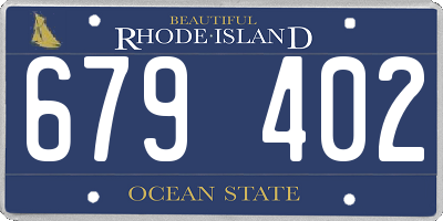RI license plate 679402