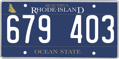 RI license plate 679403