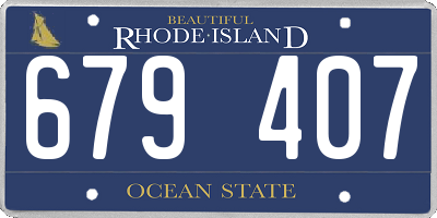 RI license plate 679407