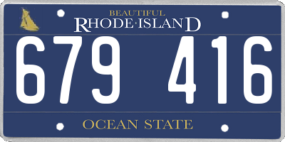 RI license plate 679416