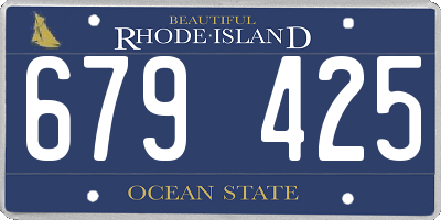 RI license plate 679425