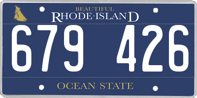RI license plate 679426