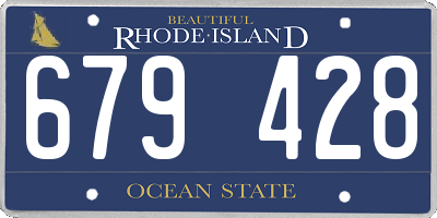 RI license plate 679428
