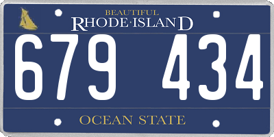 RI license plate 679434