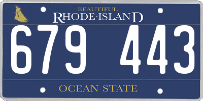 RI license plate 679443