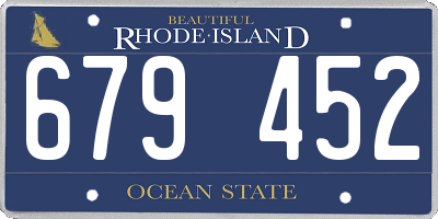 RI license plate 679452