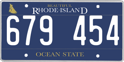 RI license plate 679454