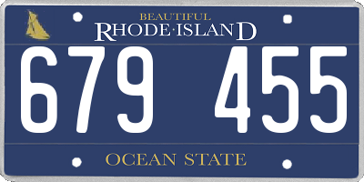 RI license plate 679455