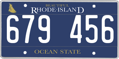 RI license plate 679456