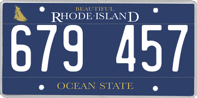 RI license plate 679457
