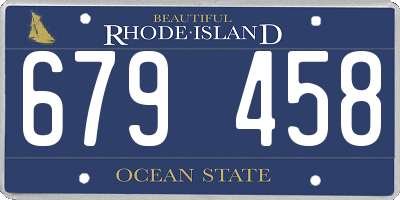 RI license plate 679458