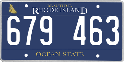 RI license plate 679463