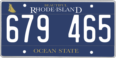 RI license plate 679465