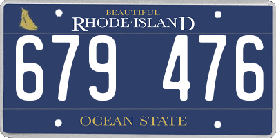RI license plate 679476