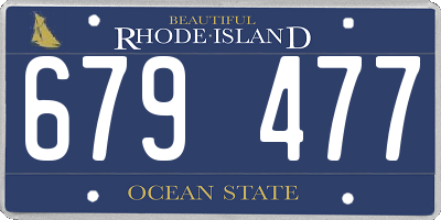 RI license plate 679477
