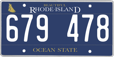 RI license plate 679478