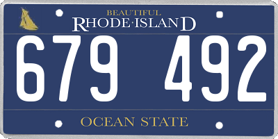 RI license plate 679492