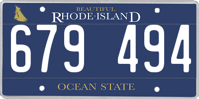 RI license plate 679494
