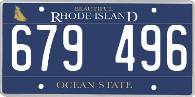 RI license plate 679496