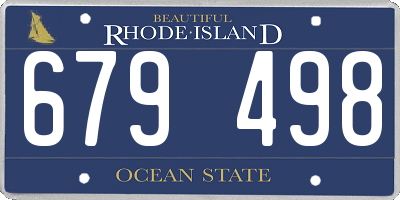 RI license plate 679498