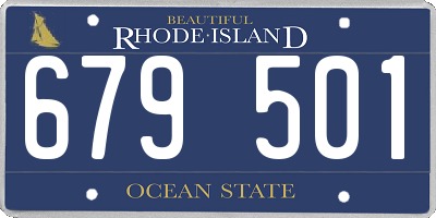 RI license plate 679501