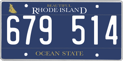 RI license plate 679514