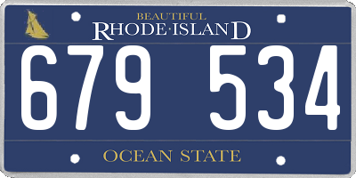 RI license plate 679534