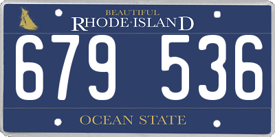 RI license plate 679536