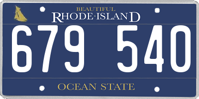 RI license plate 679540