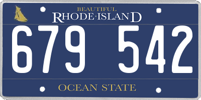 RI license plate 679542