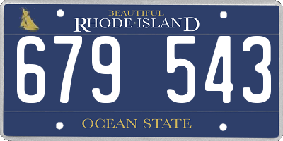 RI license plate 679543