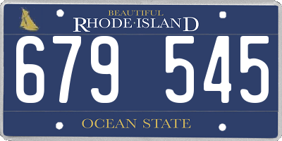RI license plate 679545