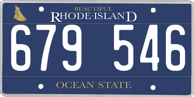 RI license plate 679546