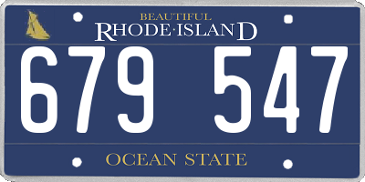 RI license plate 679547