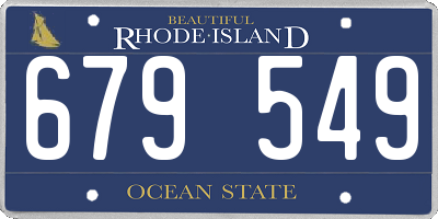 RI license plate 679549