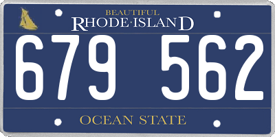 RI license plate 679562