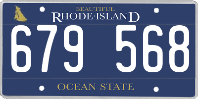 RI license plate 679568