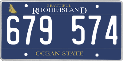 RI license plate 679574