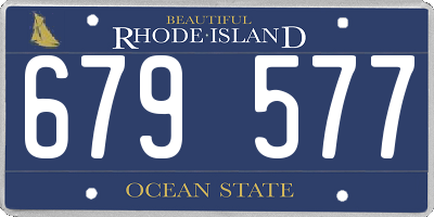 RI license plate 679577