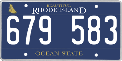 RI license plate 679583
