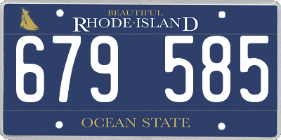 RI license plate 679585