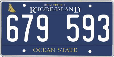 RI license plate 679593