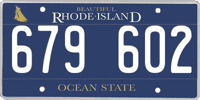 RI license plate 679602