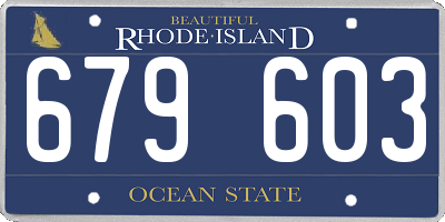 RI license plate 679603