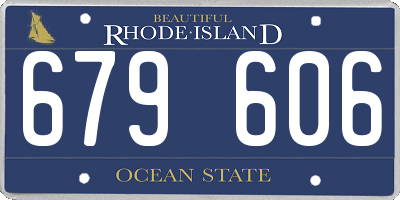 RI license plate 679606