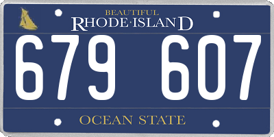 RI license plate 679607