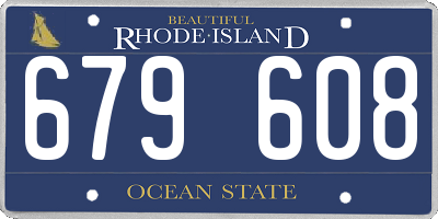RI license plate 679608